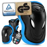 99flips Knieschoner Kinder Skateboard TÜV 3-er Schoner Inliner Kinder - Knieschützer Kinder Protektoren mit Knie- und Ellenbogenschützer - Schützer Set] GRIND - XS Blau - Schlittschuhe für Kinder