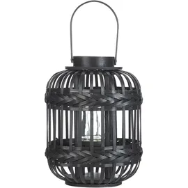 Beliani Laterne Bambusholz 30 cm Tragegriff schwarz