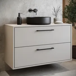 Badplaats Waschtischunterschrank Florence 2 Schubladen 80 x 46 x 46 cm Beige
