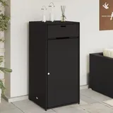 Myheimly Gartenschrank, Geräteschrank mit viel Stauraum, Beistellschrank Schrank mit Türen, Balkonschrank Terrassenschrank, Poly Rattan Gartenschrank Schwarz,55 x 55 x 111 cm