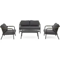 BIZZOTTO Miravet Garten-Lounge-Set Aluminium grau/grün