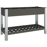furnicato Garten-Hochbeet mit Ablage Grau 120x50x75 cm WPC