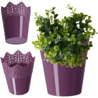 Kadax Spitzen-Blumentopf aus Kunststoff, 16.5 cm, Niedrig, Violett