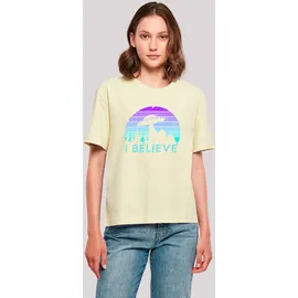 F4NT4STIC I BELIEVE UFO Alien Raumschiff Retro in softyellow | Gr.: 5XL