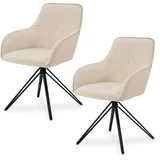 Juskys Drehstuhl Clyde mit Samtbezug - Beige