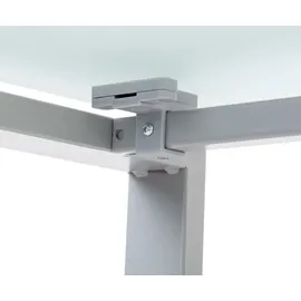 Rocada Schreibtisch Total BxTxH 120x60x73cm Gestell grau Platte Glas satiniert.