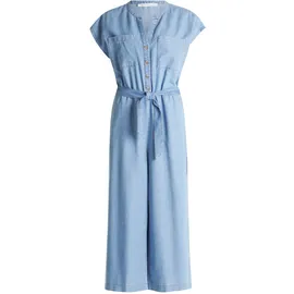 Betty & Co Betty&Co Overall Damen mit aufgesetzten Taschen (1-tlg) Nahtführung blau XL (44)