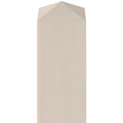 Zaunpfosten Vierkant Lärche Kopf 4-seitige Dachform, 7 Farben, 3 Längen-120 cm-weiß 2