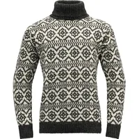 Devold Hoddevik Wool High Neck - Anthracite / Offwhite