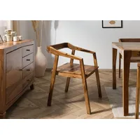 Massivmoebel24 - Stuhl Sheesham 45x51x76 braun lackiert ancona 100