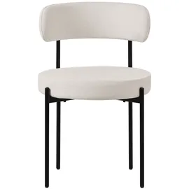 ML-Design Esszimmerstühle 2er Set aus Teddystoff Weiß mit Rückenlehne,