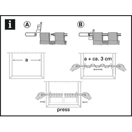 GARDINIA Klemmstange Press & Go Filigrano Kugel, edelstahl, 80 - 110 cm