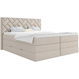 Roller Boxspringbett - beige - H2/H3 - Staukasten - Topper - 160x200 cm
