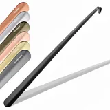 JK Trade® 62cm STABILER Edelstahl Schuhlöffel Lang | 2mm polierter Metall Schuhanzieher Lang zum Stehen | Schnell & Einfach | optimierte Länge & Breite | Shoe Horn | Business | Aufhängbar