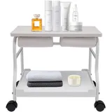 Fussbadewanne für Fusssprudelbad Fußwagen für Fußpflege und Pediküre mit Rollwagen und Massagefunktion geeignet für Zuhause und Schönheitssalons mit höhenverstellbarem Design (Weiß)