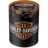 Nostalgic-Art Spardose Harley-Davidson Genuine Logo – Geschenk-Idee für Biker, Original Lizenzprodukt (OLP), Sparschwein aus Metall, Vintage Blech-Sparbüchse