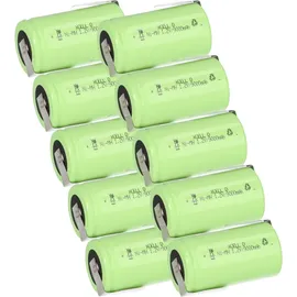 XCell 10x XCell Mono Akku Flattop Ni-MH 1,2V 9000mAh D mit Z- Lötfahne