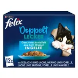 FELIX felix® Katzen-Nassfutter Doppelt lecker Délicieux duos Geschmacksvielfalt aus dem Wasser 12x 85,0 g