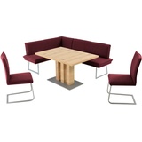 K+W Komfort & Wohnen Essgruppe »Santos III«, (4 tlg.), gepolsterte Eckbank und Stühle, langer Schenkel rechts oder links, rot