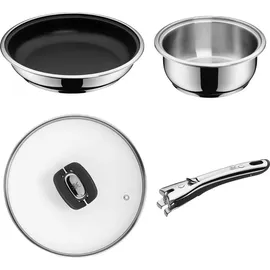 WMF Click&Serve Kochgeschirr-Set 7-tlg. 2 x Stielkasserolle + Sautese + Bratpfanne