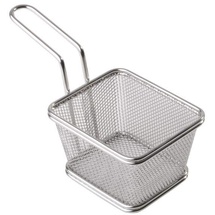 APS Servier-Frittierkorb 10 x 8.5 cm, H: 6.5 cm /// Edelstahl, Griff 9 cm /// -SNACKHOLDER- /// 40620 Miniature frying basket made of stainless steel, stainless steel,