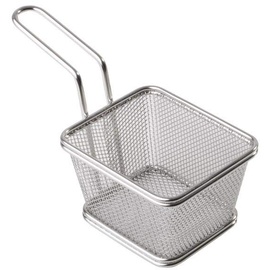 APS Servier-Frittierkorb 10 x 8.5 cm, H: 6.5 cm /// Edelstahl, Griff 9 cm /// -SNACKHOLDER- /// 40620 Miniature frying basket made of stainless steel, stainless steel,