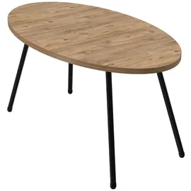 [en.casa] Couchtisch Skærbæk Beistelltisch 43 x 90 x 50 cm Kaffeetisch aus Spanplatte und Metall Sofatisch für Wohnzimmer Schlafzimmer Holzfarben