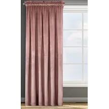 Eurofirany Design91 Samtvorhang Kräuselband Blickdichte Vorhänge Samt Velours 135x300 Samtvorhänge ROSA (dunkelrosa)