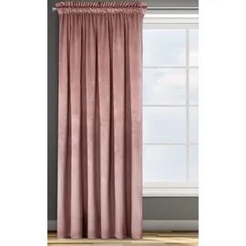 Eurofirany Design91 Samtvorhang Kräuselband Blickdichte Vorhänge Samt Velours 135x300 Samtvorhänge ROSA (dunkelrosa)
