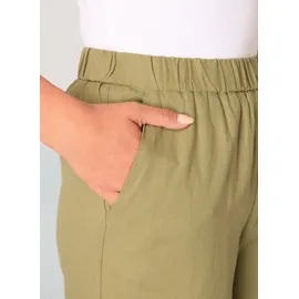 Base Level Yul Leinenhose lässig Grün 44