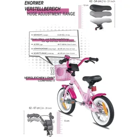 PROMETHEUS BICYCLES Hawk 12 Zoll RH 20 cm rosa/weiß