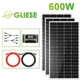 600W 12V Monokristallin Solarmodul Solarpanel PV Solaranlage Hohe Umwandlungsrate für Zuhause Wohnmobil Garten Balkon