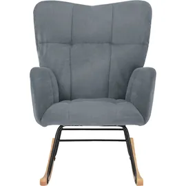Home Affaire Schaukelsessel HOME AFFAIRE "Anika, Ohrensessel Wohnzimmer mit Funktion", grau (grau, schwarz, esche), B:71cm H:98cm T:89cm, Sessel, Schaukelsessel, Sitz und Rücken gepolstert, Beine aus Metall und Holz, Sitzhöhe 48 cm