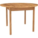 Esstisch rund 120 cm, Eiche massiv geölt, PORI-165 - Braun