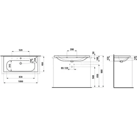Laufen Lua Aufsatzwaschtisch 100 x 46 cm (H8160890001071)