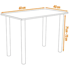 AKKE Esszimmertisch 60 x 74 x 40 cm weiß