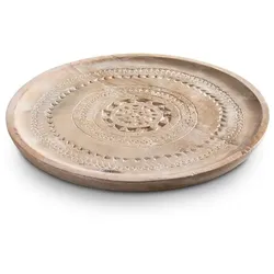 Platte Ø 30 cm Holz Braun