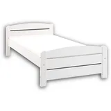 Begabino Stella Trading IVI Stilvolles Einzelbett 90 x 200 cm - Komfortables Landhausstil Jugendzimmer Bett aus massiver Kiefer, weiß - 100 x 63 x 208 cm (B/H/T)