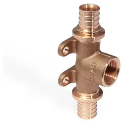 Rehau Wand-T-Stück RAUTITAN RX+ Rotguss, 16 x Rp 1/2 x 16 mm, mit Befestigungsmöglichkeit, für Trinkwasser-/Heizung