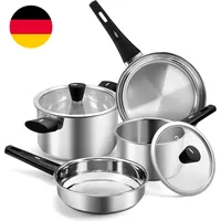 Topfset 6-Teilig Kochtopfset Induktion Töpfe Kochtopf Pfannenset Edelstahl Cookw