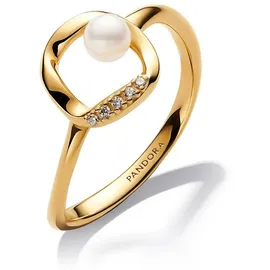 Pandora 163831C01 Damenring mit Kleiner Perle Goldfarben, 50/15,9