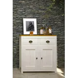 Möbilia Sideboard 86 x 90 x 45 cm Braun / Weiß