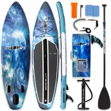 SereneLife Stand Up Paddling Board Set, SUP Board Komplettes Zubehör, Stand Up Paddle Board für Kinder & Erwachsene, Surfbrett & Tragetasche, Paddle Set Anti-Rutsch mit Pumpe, Auflasbares Paddelbrett