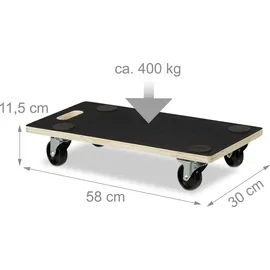 Relaxdays 2 x Transportroller mit Bremse 400 kg