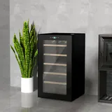 HOMCOM Weinkühlschrank 65 L Getränkekühlschrank für 24 Flaschen, 5-20°C, Schwarz