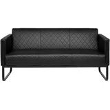 HJH Office Loungesofa ARUBA BLACK Kunstleder 3-Sitzer schwarz