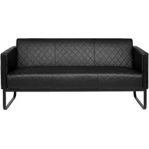 HJH Office Loungesofa ARUBA BLACK Kunstleder 3-Sitzer schwarz