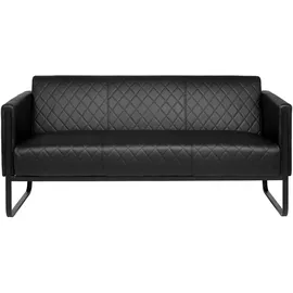 HJH Office Loungesofa ARUBA BLACK Kunstleder 3-Sitzer schwarz
