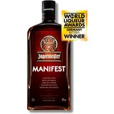 Jägermeister MANIFEST - 1 x 0,5l Superpremium Kräuterlikör 38% Vol. - Perfektion manifestiert mit einem anders gereiften Aroma – Im Eichenfass gelagert – Das Original aus Wolfenbüttel