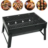 7MAGIC BBQ Barbecue Grill, tragbarer faltbarer Holzkohlegrill für den Schreibtisch, Tischplatte, Outdoor, aus Edelstahl, BBQ-Raucher für Picknick...